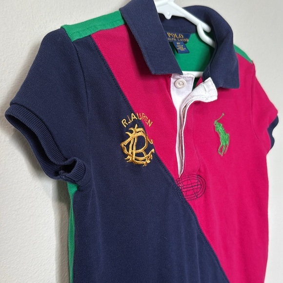Polo Ralph Lauren Girls Dress Size 6X Colorful Classic Preppy Logo Pony Collar - Picture 6 of 13